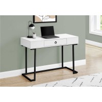 Monarch 7385 Desk  42"L / WHITE / BLACK METAL