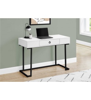 Monarch 7385 Desk  42"L / WHITE / BLACK METAL