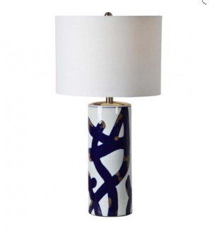 Renwil Cobalt Table Lamp in Blue and White