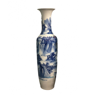 Blue and White Porcelain Vase-71"H