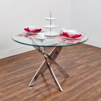 XC-Bradford Carol Glass Dining Table (Clear/Silver)