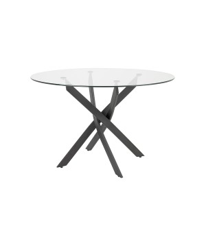 XC Carol Glass Table with Black Leg