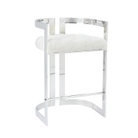 XC-Majestic Ivory Fabric Counter Chair